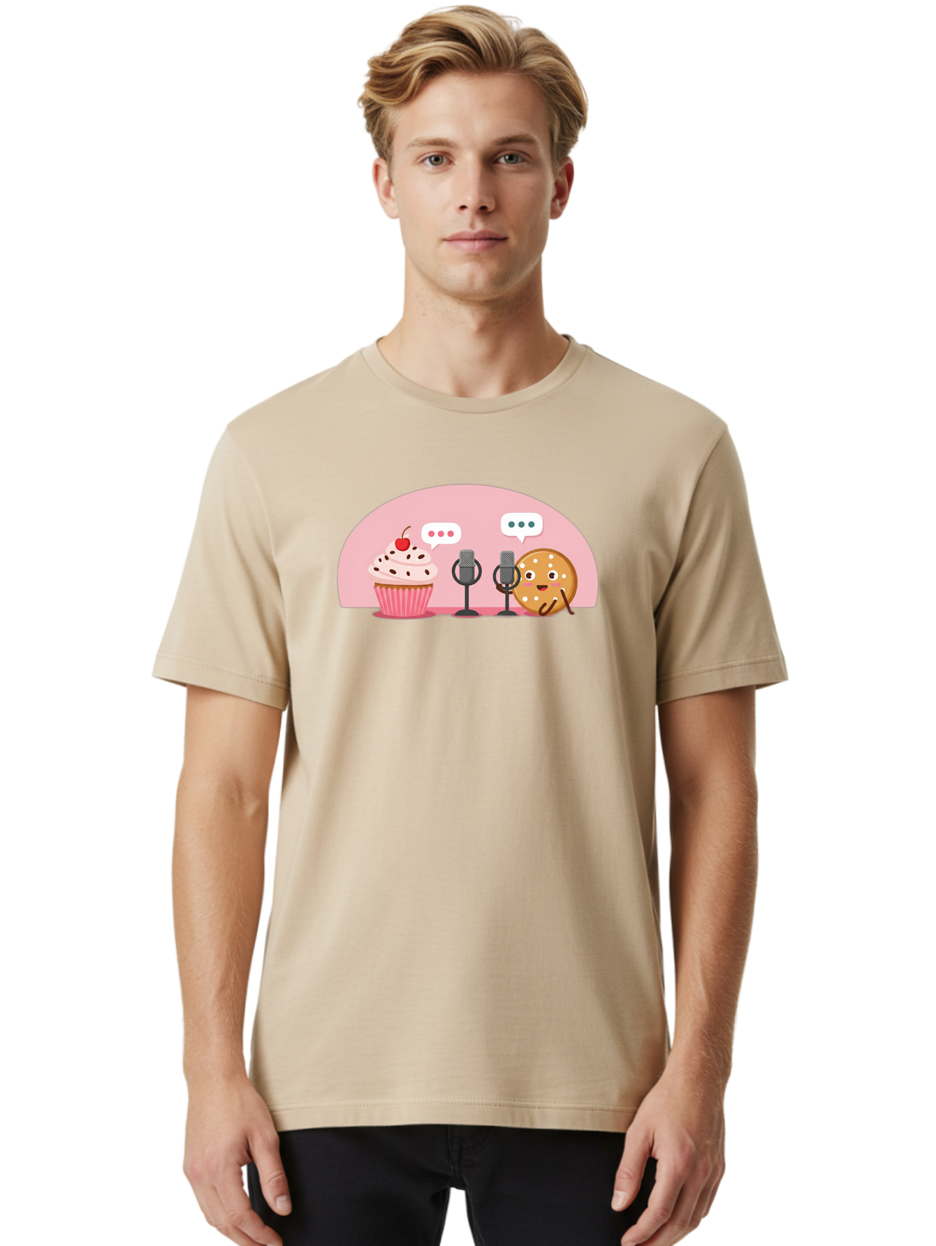 Cupcake-And-Cookie Men'S Graphic Tee, 100% Cotton, Comfortable Casual Summer Wear, Machine Washable, Vintage Camera, Old Camera, Antique Camera, Black Camera, Classic Photography, Photography Equipment, Nostalgic Device, Film Camera, Bah844