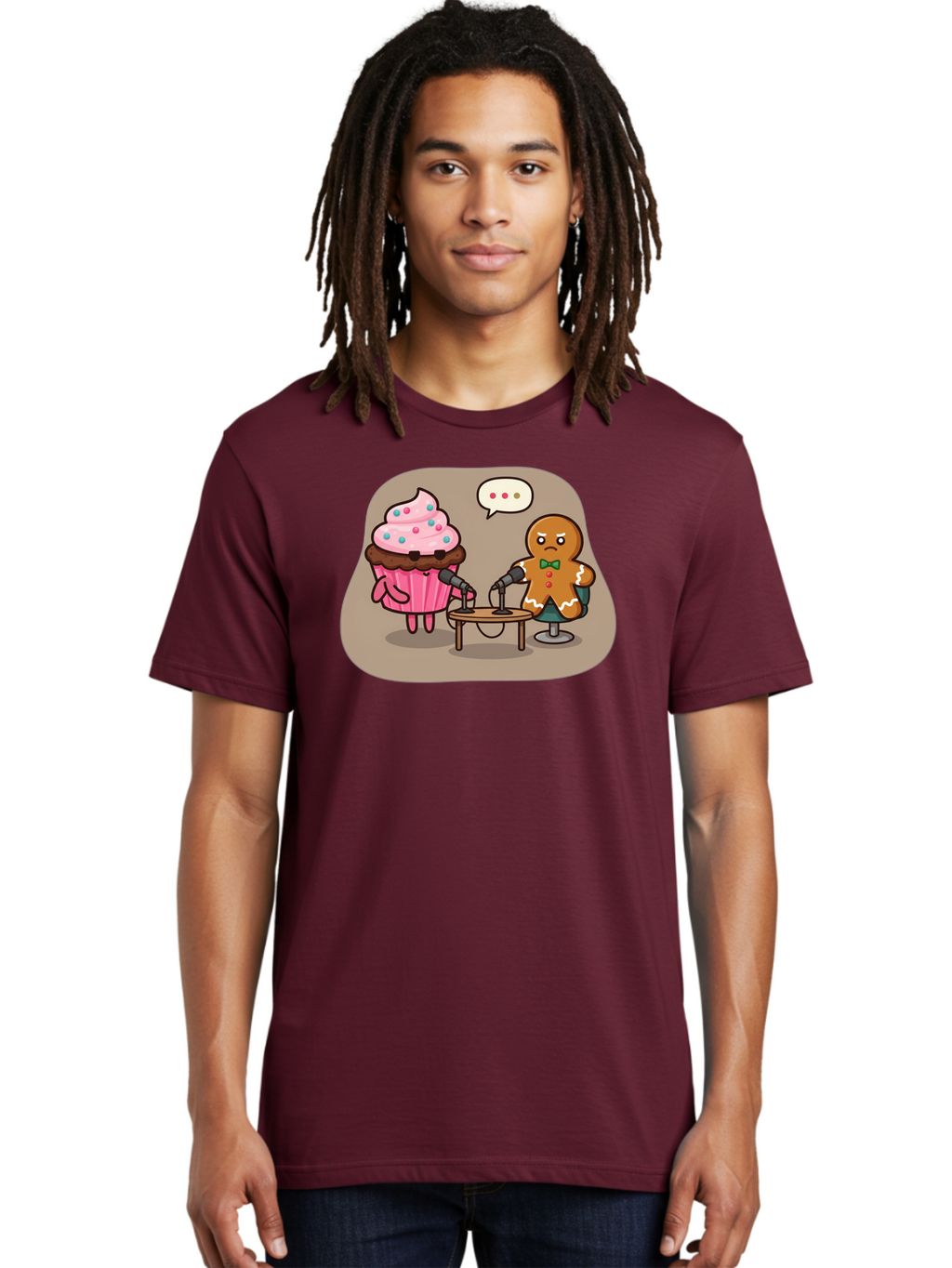 Cupcake-And-Gingerbread-Man Men'S Graphic Tee, 100% Cotton, Comfortable Casual Summer Wear, Machine Washable, Vintage Camera, Old Camera, Antique Camera, Black Camera, Classic Photography, Photography Equipment, Nostalgic Device, Film Camera, Bah845