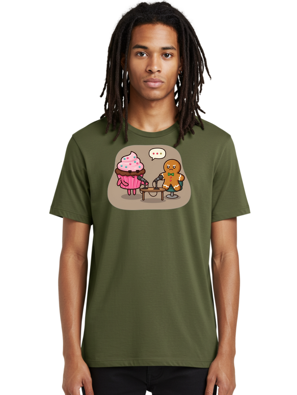 Cupcake-And-Gingerbread-Man Men'S Graphic Tee, 100% Cotton, Comfortable Casual Summer Wear, Machine Washable, Vintage Camera, Old Camera, Antique Camera, Black Camera, Classic Photography, Photography Equipment, Nostalgic Device, Film Camera, Bah845