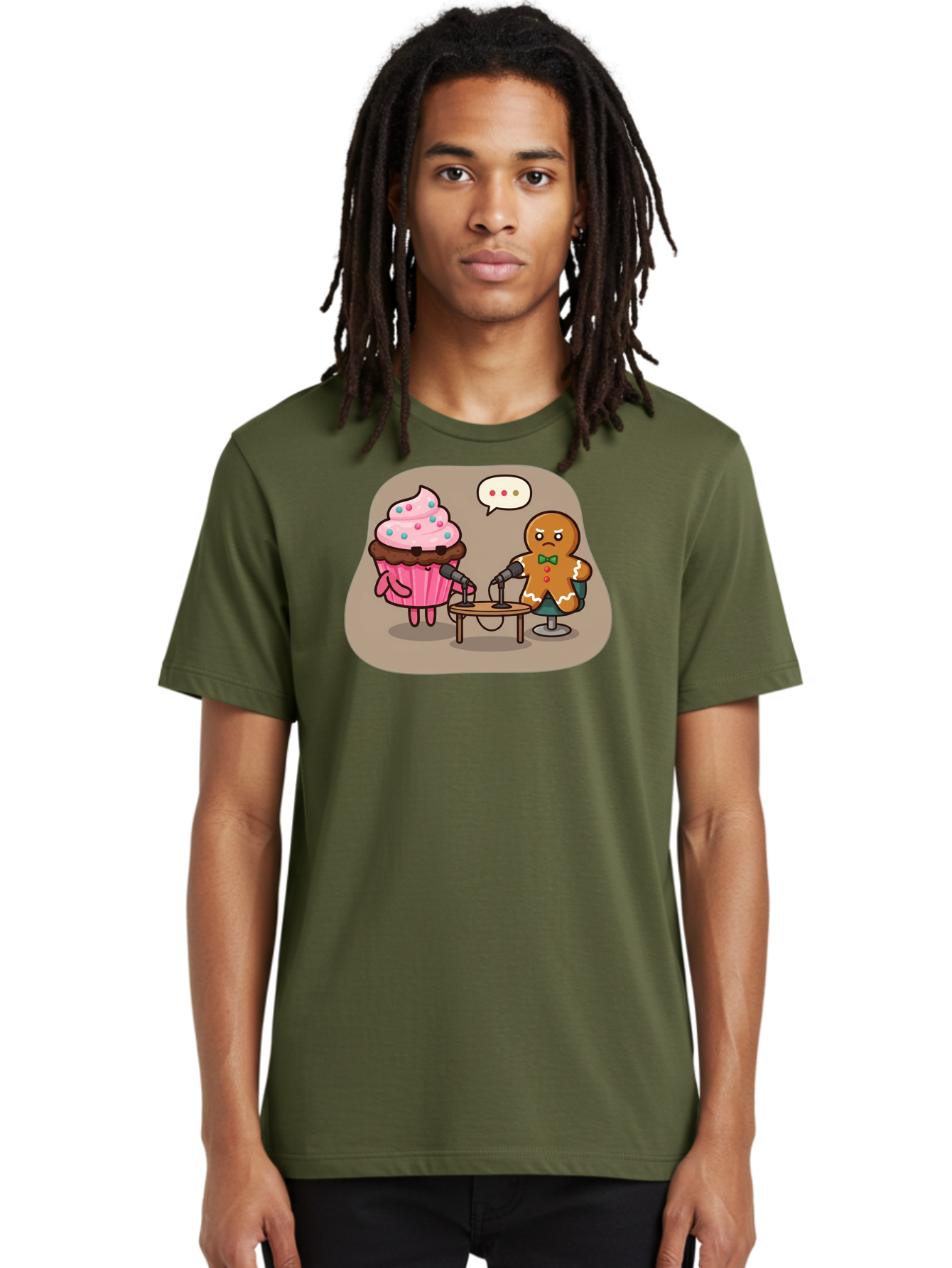 Cupcake-And-Gingerbread-Man Men'S Graphic Tee, 100% Cotton, Comfortable Casual Summer Wear, Machine Washable, Vintage Camera, Old Camera, Antique Camera, Black Camera, Classic Photography, Photography Equipment, Nostalgic Device, Film Camera, Bah845