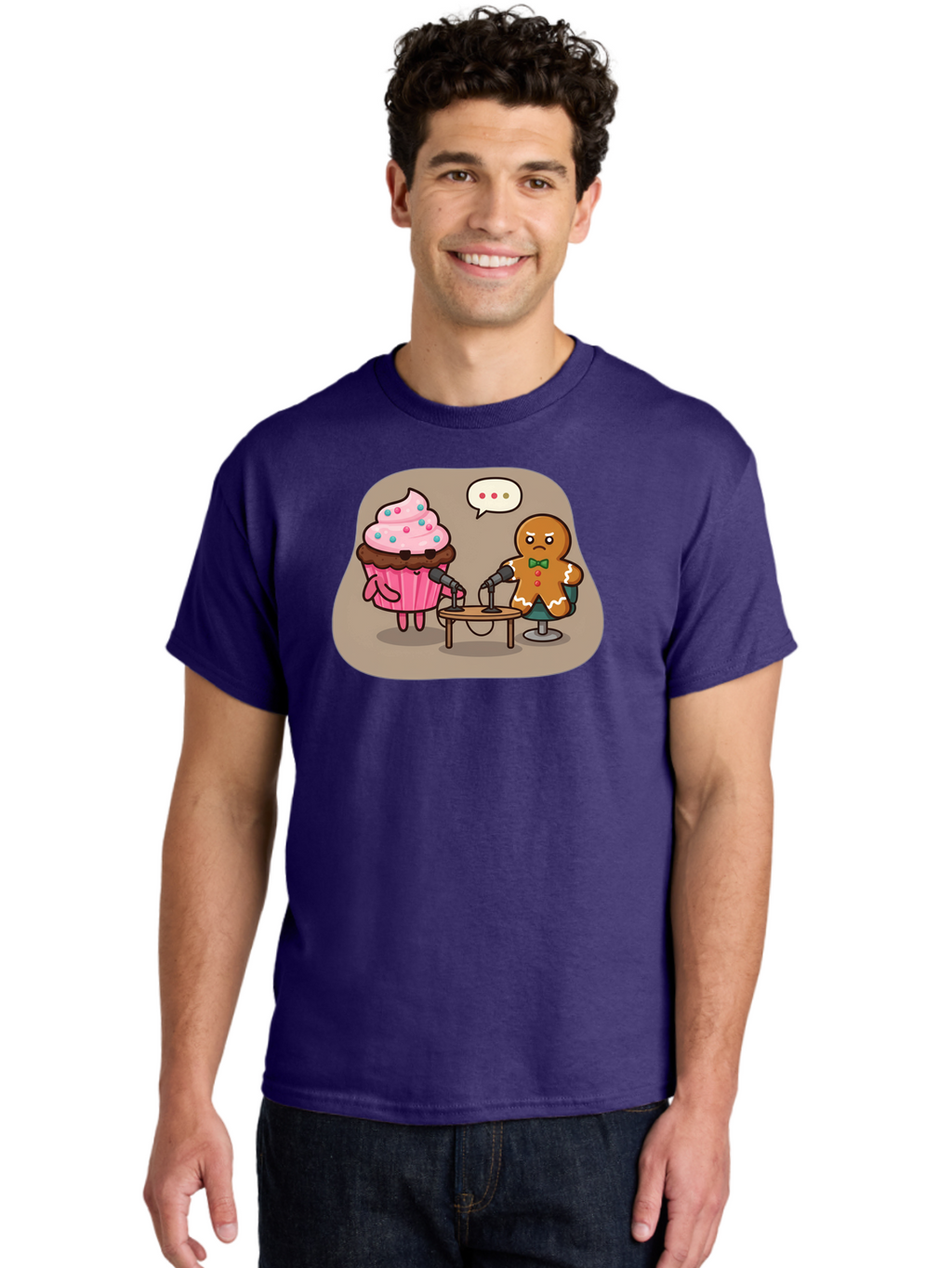 Cupcake-And-Gingerbread-Man Men'S Graphic Tee, 100% Cotton, Comfortable Casual Summer Wear, Machine Washable, Vintage Camera, Old Camera, Antique Camera, Black Camera, Classic Photography, Photography Equipment, Nostalgic Device, Film Camera, Bah845