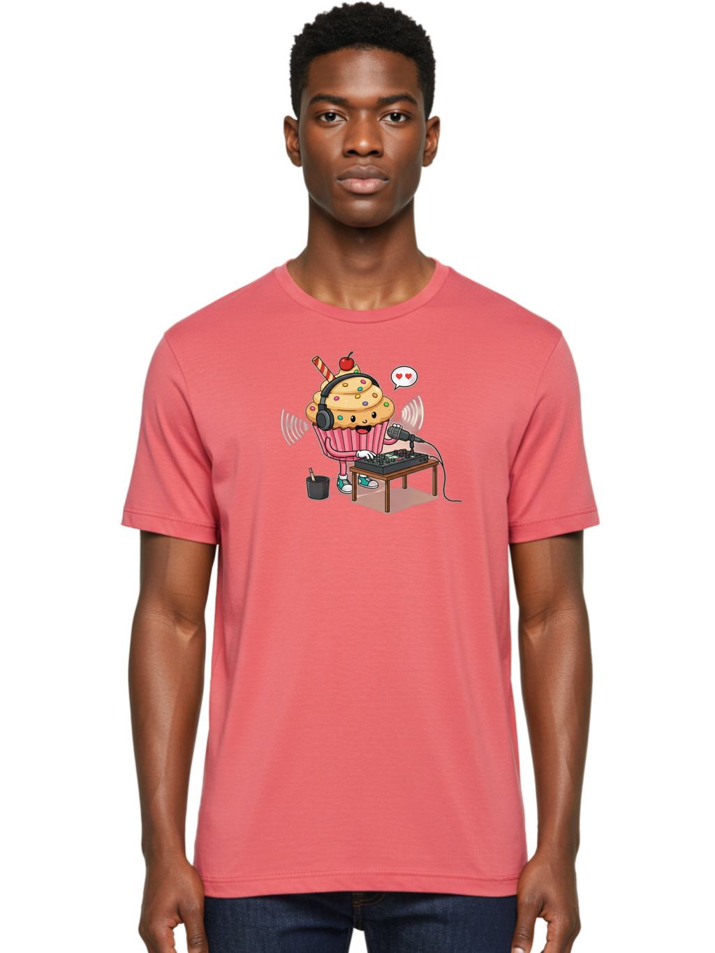 Cupcake-Dj-2 Men'S Graphic Tee, 100% Cotton, Comfortable Casual Summer Wear, Machine Washable, Vintage Camera, Old Camera, Antique Camera, Black Camera, Classic Photography, Photography Equipment, Nostalgic Device, Film Camera, Camera Art Bah852