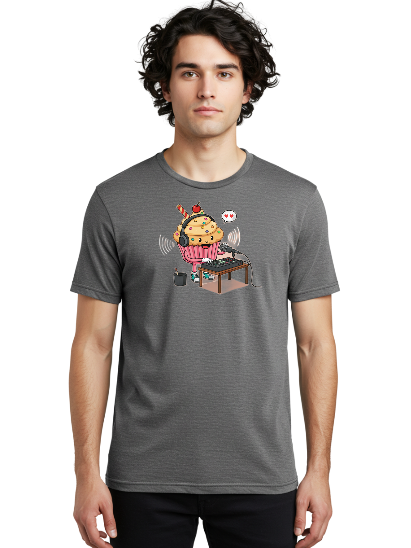 Cupcake-Dj-2 Men'S Graphic Tee, 100% Cotton, Comfortable Casual Summer Wear, Machine Washable, Vintage Camera, Old Camera, Antique Camera, Black Camera, Classic Photography, Photography Equipment, Nostalgic Device, Film Camera, Camera Art Bah852