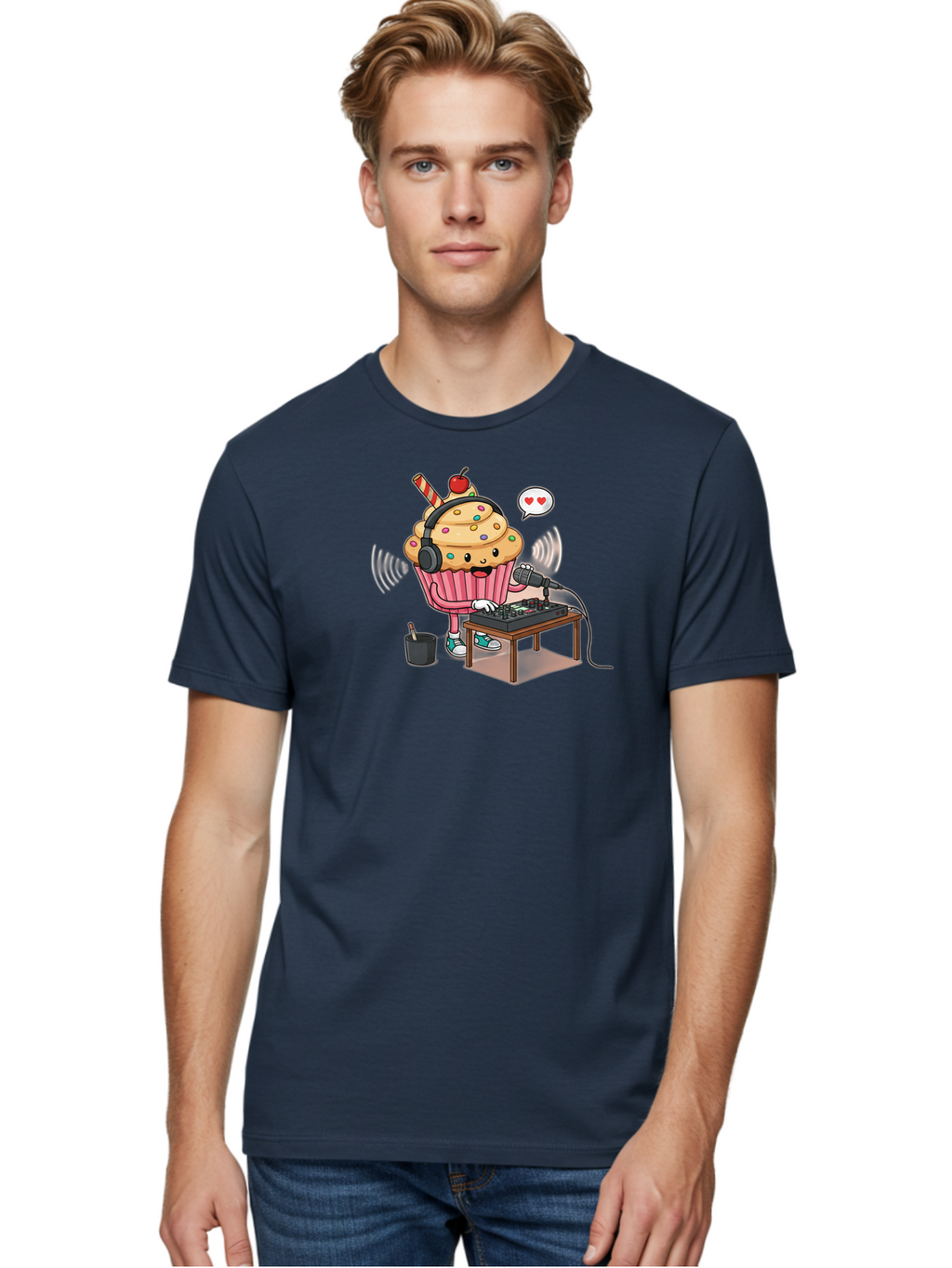 Cupcake-Dj-2 Men'S Graphic Tee, 100% Cotton, Comfortable Casual Summer Wear, Machine Washable, Vintage Camera, Old Camera, Antique Camera, Black Camera, Classic Photography, Photography Equipment, Nostalgic Device, Film Camera, Camera Art Bah852