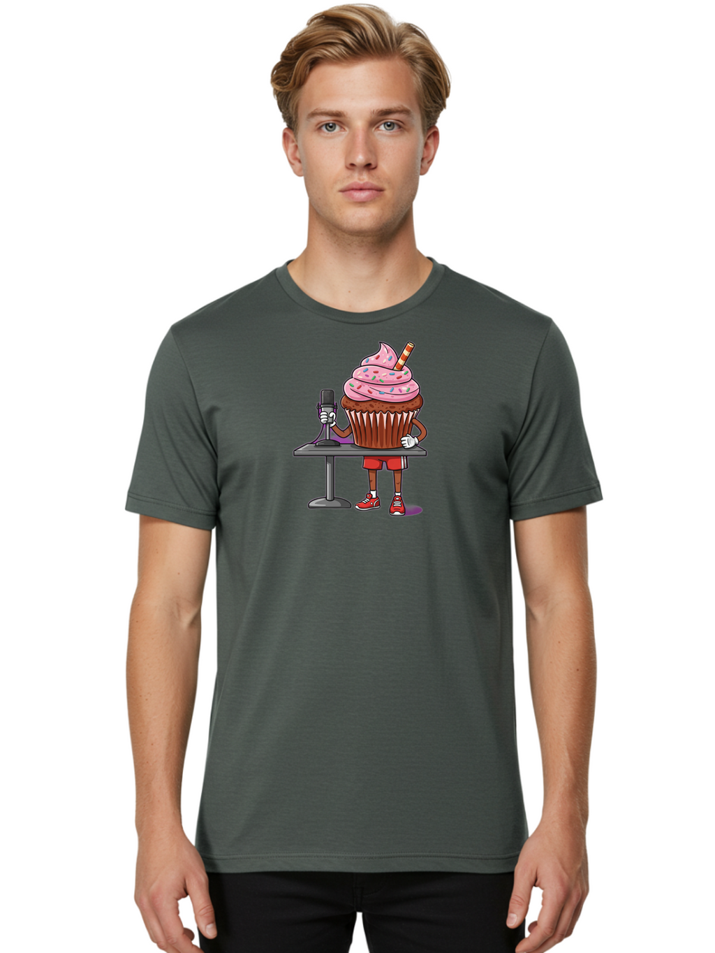 Cupcake-Dj-3 Men'S Graphic Tee, 100% Cotton, Comfortable Casual Summer Wear, Machine Washable, Vintage Camera, Old Camera, Antique Camera, Black Camera, Classic Photography, Photography Equipment, Nostalgic Device, Film Camera, Camera Art Bah853