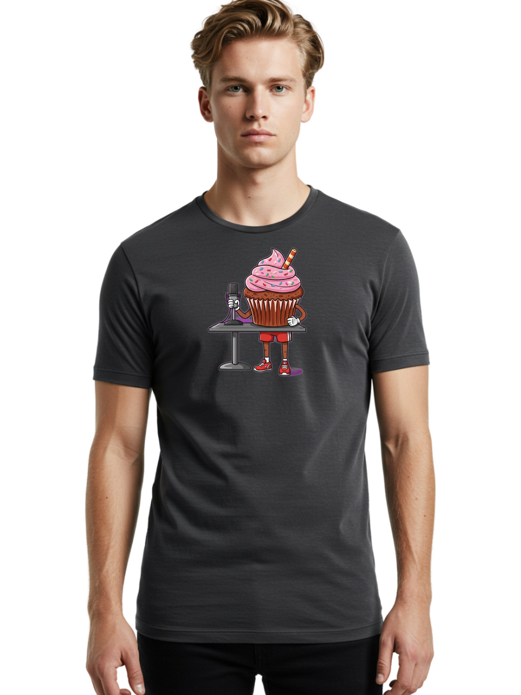 Cupcake-Dj-3 Men'S Graphic Tee, 100% Cotton, Comfortable Casual Summer Wear, Machine Washable, Vintage Camera, Old Camera, Antique Camera, Black Camera, Classic Photography, Photography Equipment, Nostalgic Device, Film Camera, Camera Art Bah853
