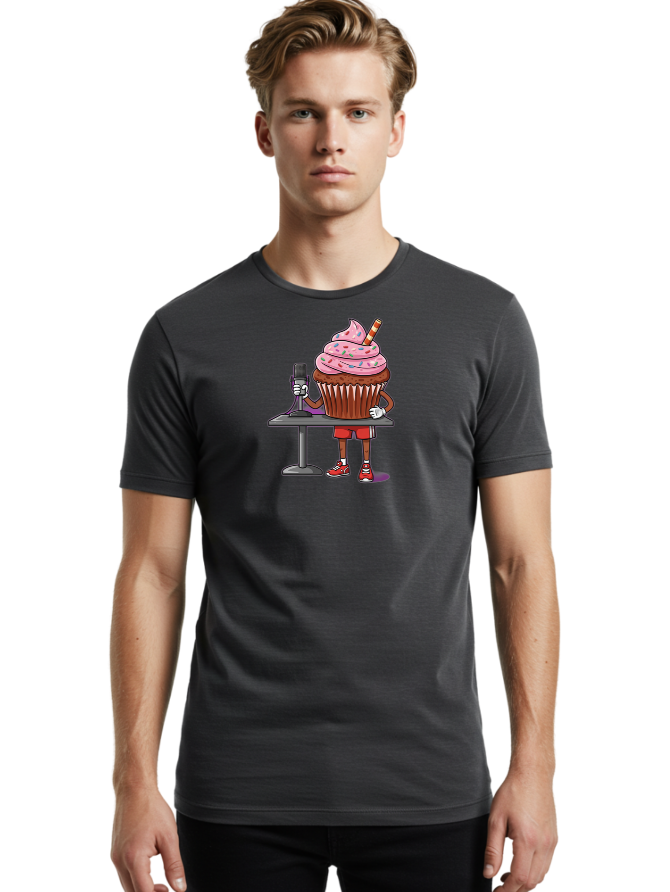Cupcake-Dj-3 Men'S Graphic Tee, 100% Cotton, Comfortable Casual Summer Wear, Machine Washable, Vintage Camera, Old Camera, Antique Camera, Black Camera, Classic Photography, Photography Equipment, Nostalgic Device, Film Camera, Camera Art Bah853