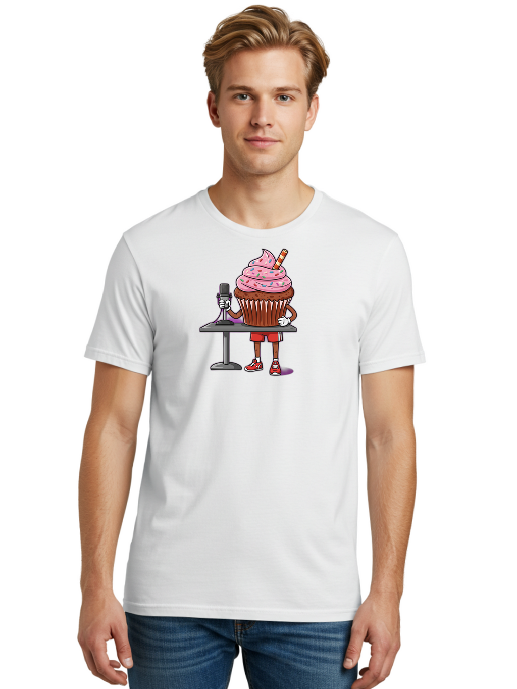 Cupcake-Dj-3 Men'S Graphic Tee, 100% Cotton, Comfortable Casual Summer Wear, Machine Washable, Vintage Camera, Old Camera, Antique Camera, Black Camera, Classic Photography, Photography Equipment, Nostalgic Device, Film Camera, Camera Art Bah853