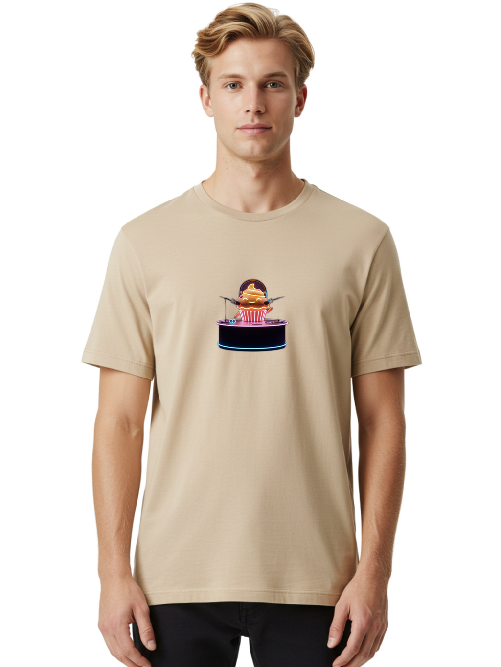 Cupcake-Dj Men'S Graphic Tee, 100% Cotton, Comfortable Casual Summer Wear, Machine Washable, Vintage Camera, Old Camera, Antique Camera, Black Camera, Classic Photography, Photography Equipment, Nostalgic Device, Film Camera, Camera Art Bah857