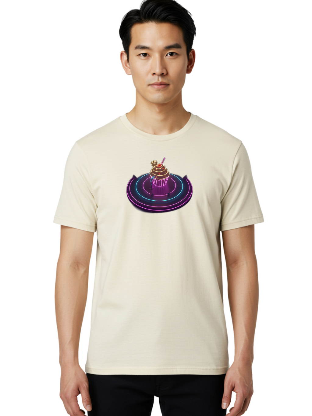 Cupcake-Futurism Men'S Graphic Tee, 100% Cotton, Comfortable Casual Summer Wear, Machine Washable, Vintage Camera, Old Camera, Antique Camera, Black Camera, Classic Photography, Photography Equipment, Nostalgic Device, Film Camera, Camera Art Bah858