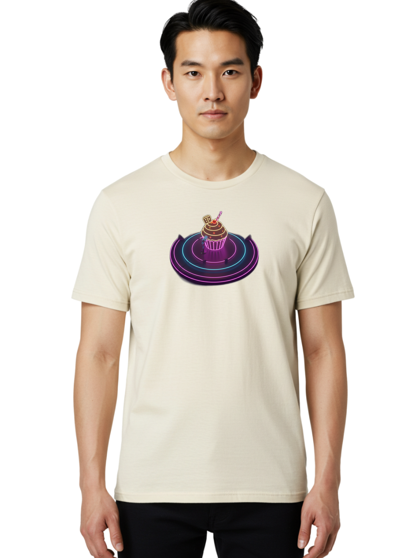 Cupcake-Futurism Men'S Graphic Tee, 100% Cotton, Comfortable Casual Summer Wear, Machine Washable, Vintage Camera, Old Camera, Antique Camera, Black Camera, Classic Photography, Photography Equipment, Nostalgic Device, Film Camera, Camera Art Bah858