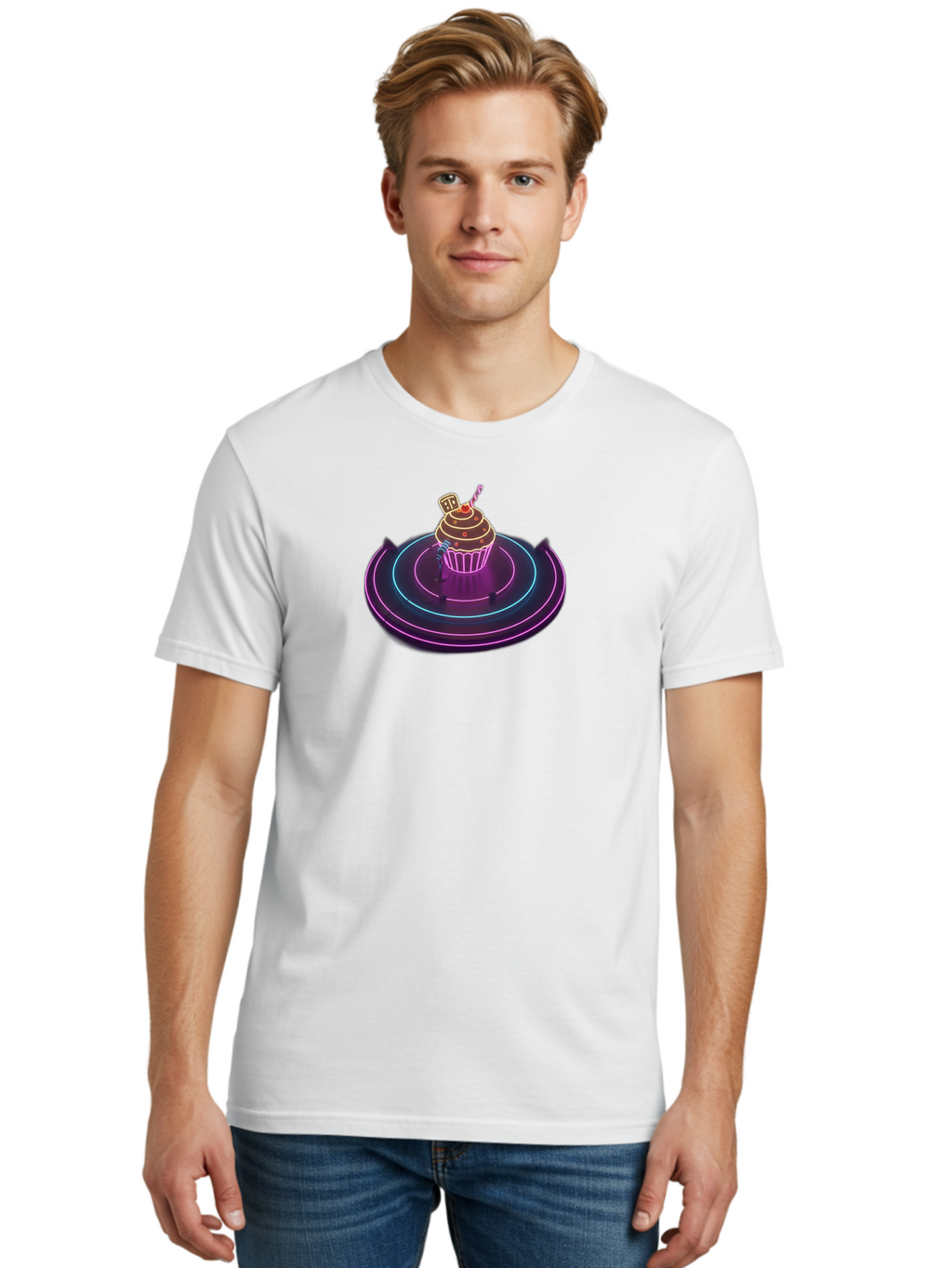 Cupcake-Futurism Men'S Graphic Tee, 100% Cotton, Comfortable Casual Summer Wear, Machine Washable, Vintage Camera, Old Camera, Antique Camera, Black Camera, Classic Photography, Photography Equipment, Nostalgic Device, Film Camera, Camera Art Bah858