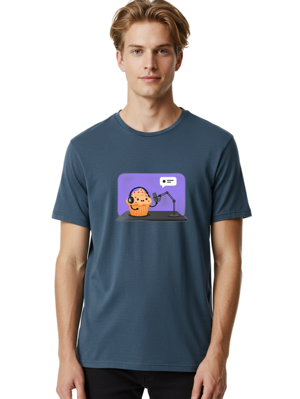 Cupcake-Podcast Men'S Graphic Tee, 100% Cotton, Comfortable Casual Summer Wear, Machine Washable, Vintage Camera, Old Camera, Antique Camera, Black Camera, Classic Photography, Photography Equipment, Nostalgic Device, Film Camera, Camera Art Bah862
