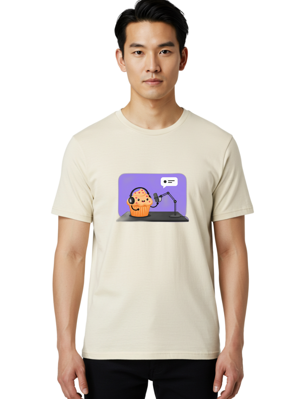 Cupcake-Podcast Men'S Graphic Tee, 100% Cotton, Comfortable Casual Summer Wear, Machine Washable, Vintage Camera, Old Camera, Antique Camera, Black Camera, Classic Photography, Photography Equipment, Nostalgic Device, Film Camera, Camera Art Bah862