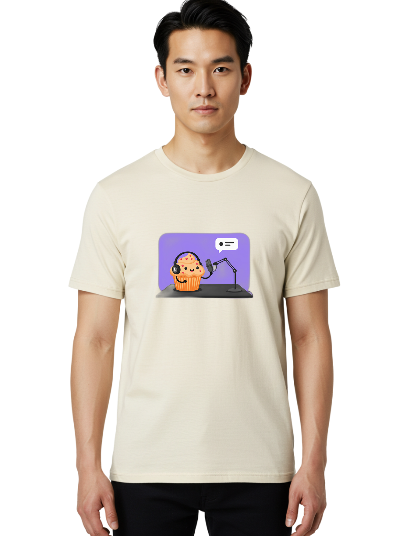 Cupcake-Podcast Men'S Graphic Tee, 100% Cotton, Comfortable Casual Summer Wear, Machine Washable, Vintage Camera, Old Camera, Antique Camera, Black Camera, Classic Photography, Photography Equipment, Nostalgic Device, Film Camera, Camera Art Bah862