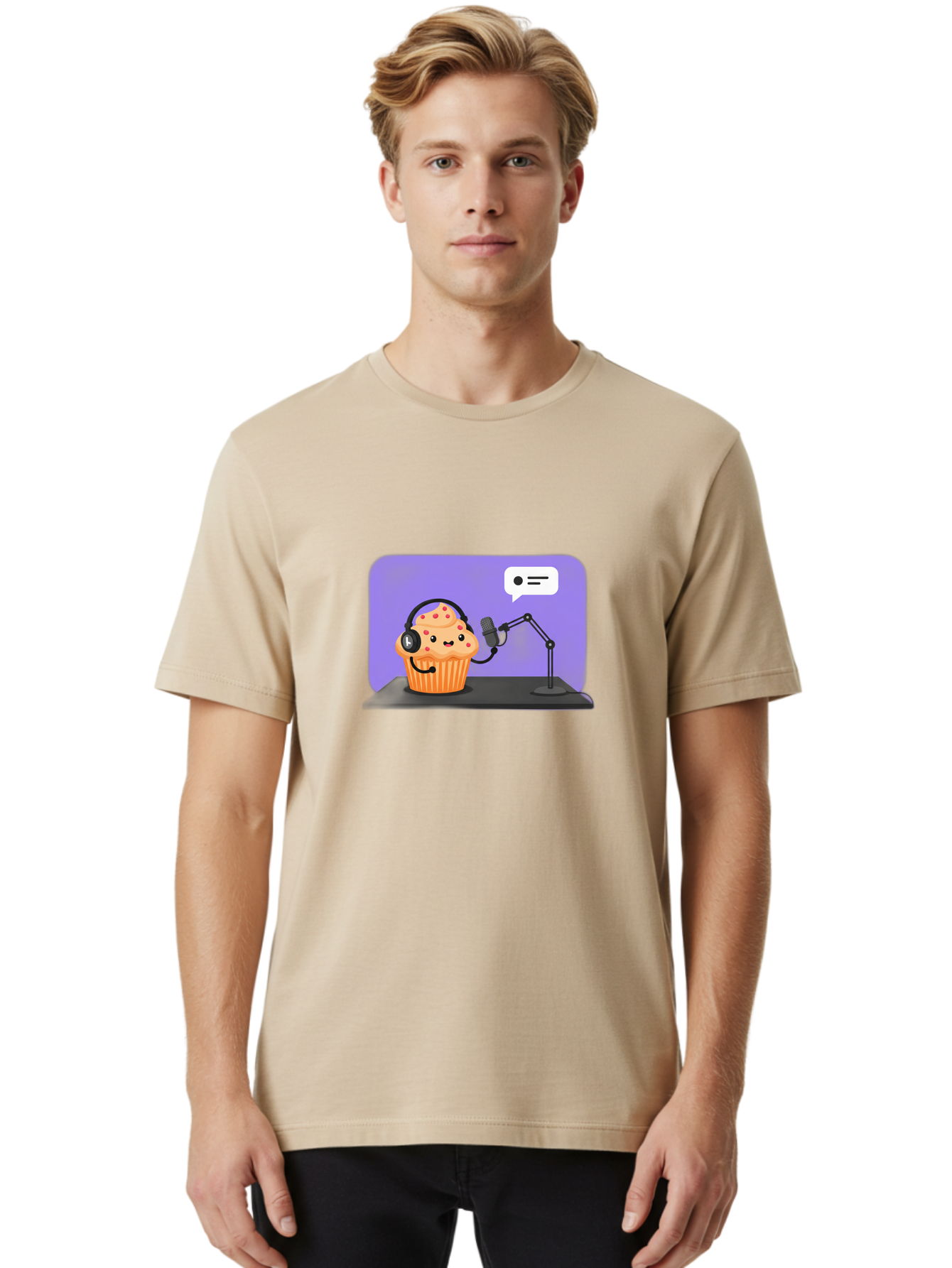 Cupcake-Podcast Men'S Graphic Tee, 100% Cotton, Comfortable Casual Summer Wear, Machine Washable, Vintage Camera, Old Camera, Antique Camera, Black Camera, Classic Photography, Photography Equipment, Nostalgic Device, Film Camera, Camera Art Bah862