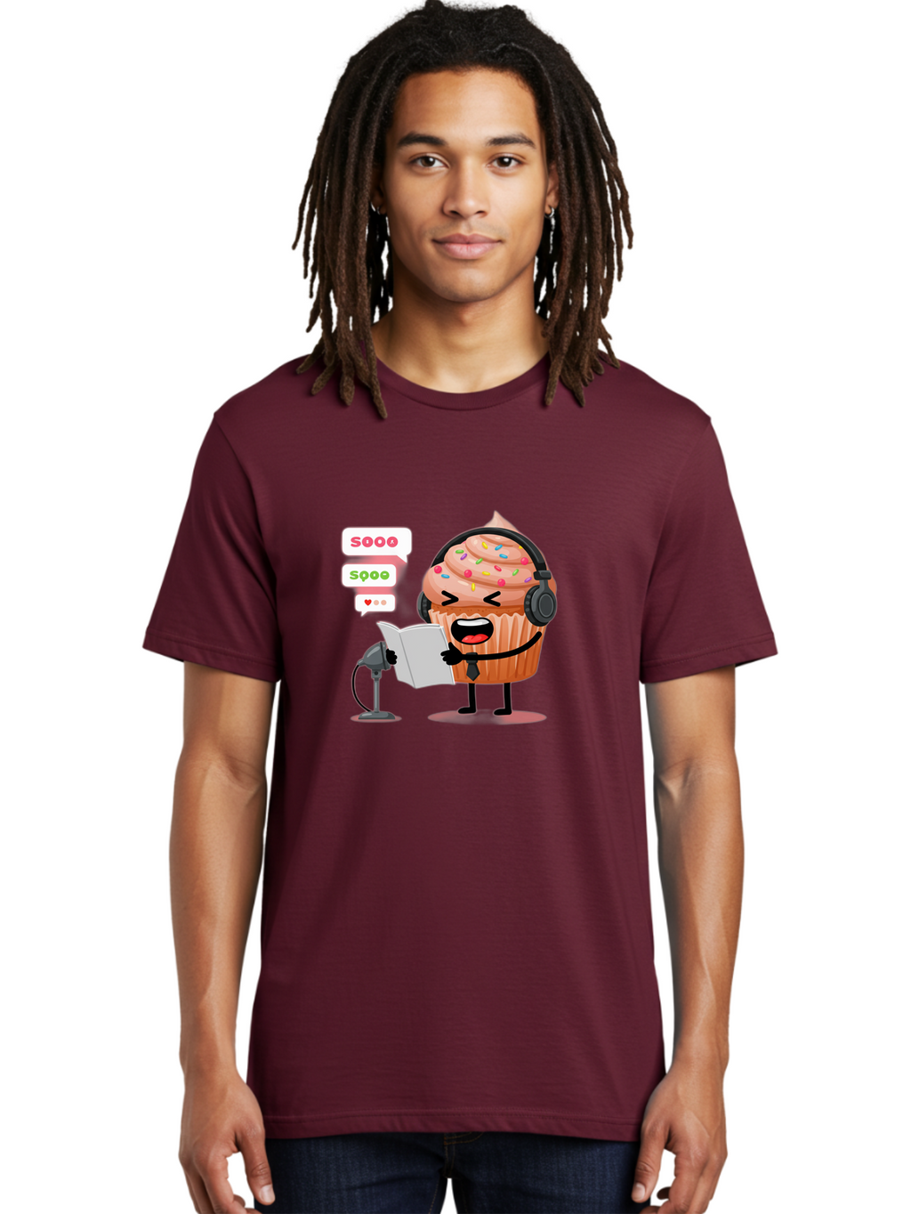 Cupcake-Podcaster Men'S Graphic Tee, 100% Cotton, Comfortable Casual Summer Wear, Machine Washable, Vintage Camera, Old Camera, Antique Camera, Black Camera, Classic Photography, Photography Equipment, Nostalgic Device, Film Camera, Camera Art Bah863