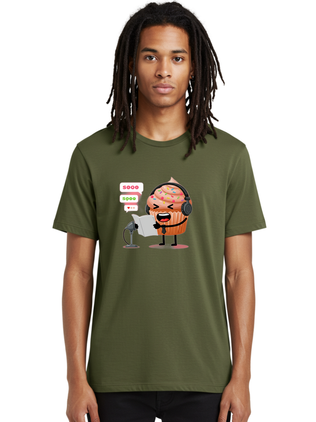 Cupcake-Podcaster Men'S Graphic Tee, 100% Cotton, Comfortable Casual Summer Wear, Machine Washable, Vintage Camera, Old Camera, Antique Camera, Black Camera, Classic Photography, Photography Equipment, Nostalgic Device, Film Camera, Camera Art Bah863