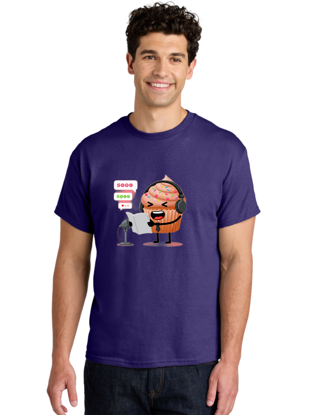 Cupcake-Podcaster Men'S Graphic Tee, 100% Cotton, Comfortable Casual Summer Wear, Machine Washable, Vintage Camera, Old Camera, Antique Camera, Black Camera, Classic Photography, Photography Equipment, Nostalgic Device, Film Camera, Camera Art Bah863