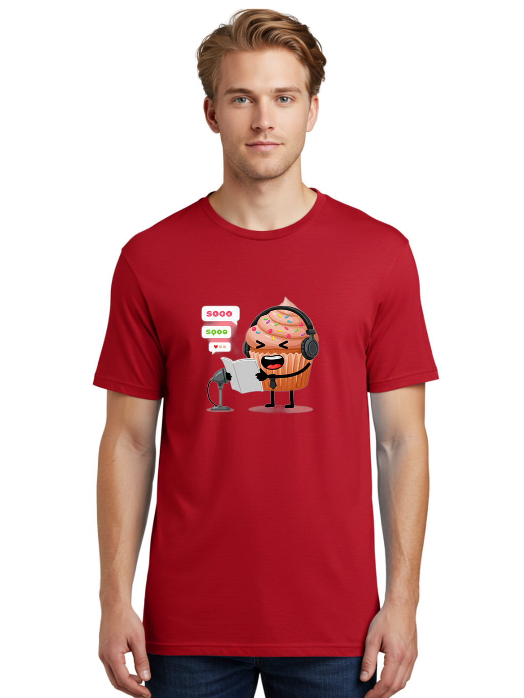 Cupcake-Podcaster Men'S Graphic Tee, 100% Cotton, Comfortable Casual Summer Wear, Machine Washable, Vintage Camera, Old Camera, Antique Camera, Black Camera, Classic Photography, Photography Equipment, Nostalgic Device, Film Camera, Camera Art Bah863