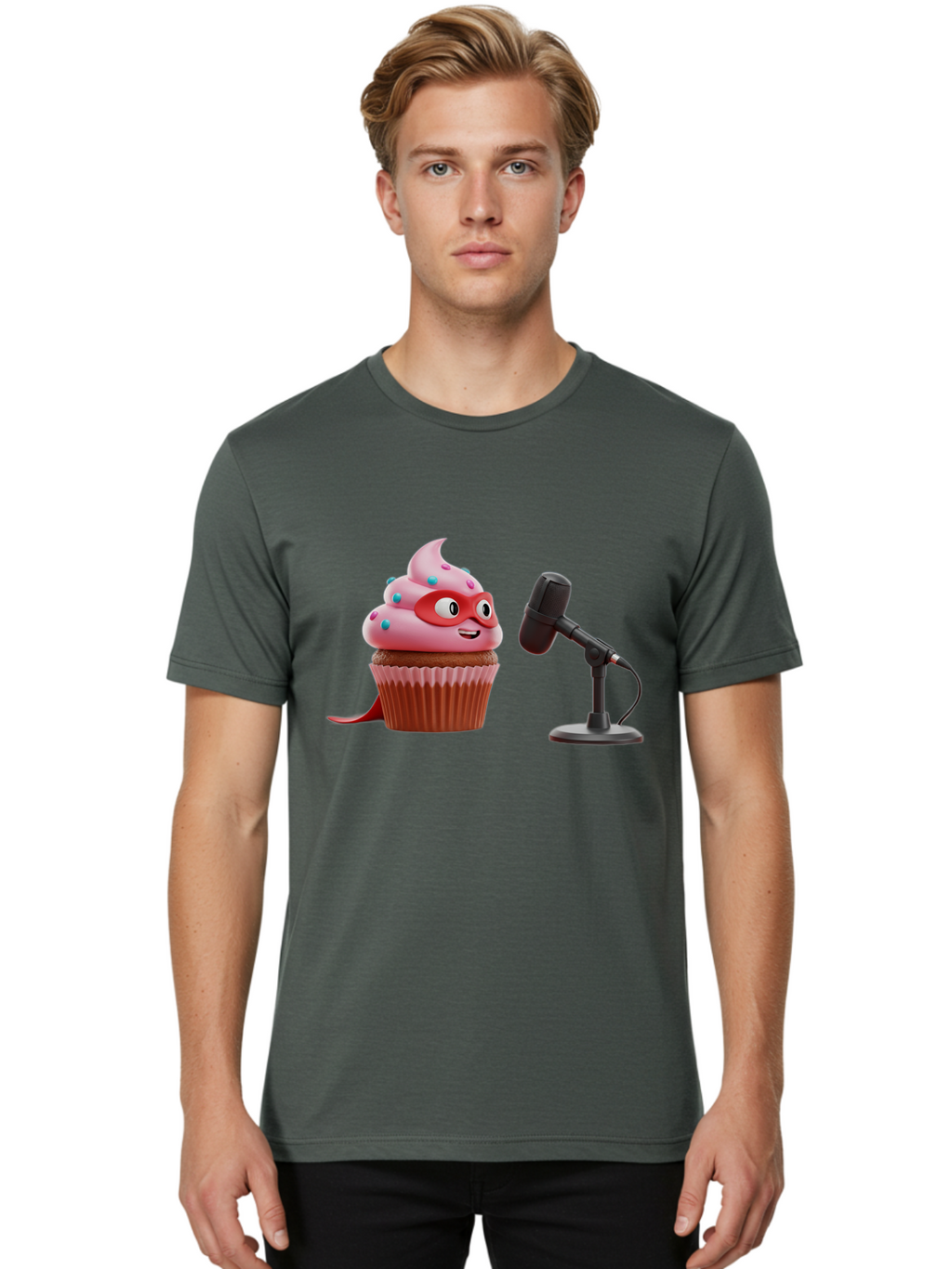 Cupcake-Superhero Men'S Graphic Tee, 100% Cotton, Comfortable Casual Summer Wear, Machine Washable, Vintage Camera, Old Camera, Antique Camera, Black Camera, Classic Photography, Photography Equipment, Nostalgic Device, Film Camera, Camera Art Bah864