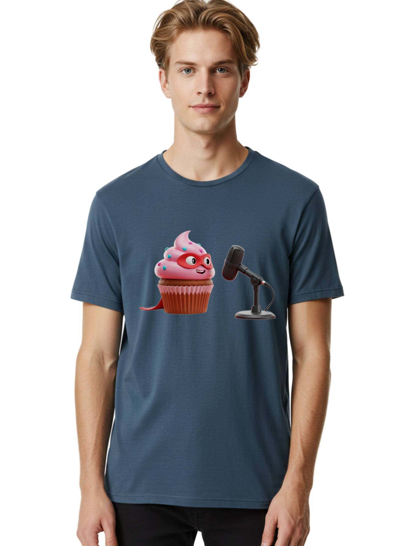 Cupcake-Superhero Men'S Graphic Tee, 100% Cotton, Comfortable Casual Summer Wear, Machine Washable, Vintage Camera, Old Camera, Antique Camera, Black Camera, Classic Photography, Photography Equipment, Nostalgic Device, Film Camera, Camera Art Bah864