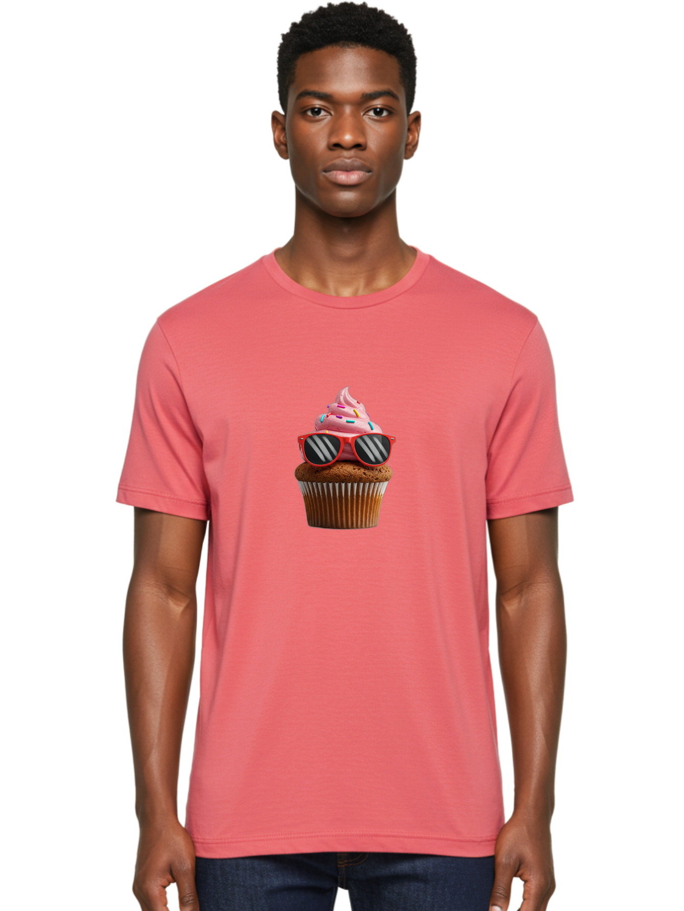 Cupcake-Wearing-Sunglasses Men'S Graphic Tee, 100% Cotton, Comfortable Casual Summer Wear, Machine Washable, Vintage Camera, Old Camera, Antique Camera, Black Camera, Classic Photography, Photography Equipment, Nostalgic Device, Film Camera, Bah865