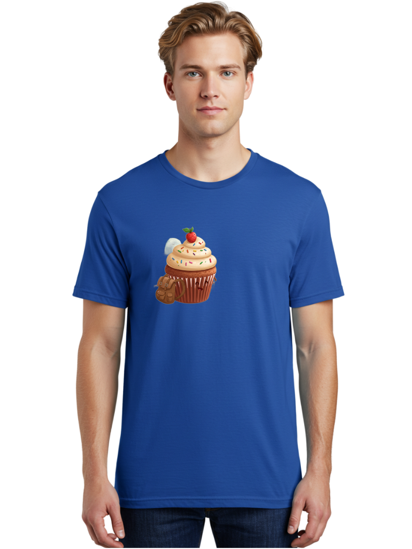 Cupcake-With-Backpack Men'S Graphic Tee, 100% Cotton, Comfortable Casual Summer Wear, Machine Washable, Vintage Camera, Old Camera, Antique Camera, Black Camera, Classic Photography, Photography Equipment, Nostalgic Device, Film Camera, Bah866