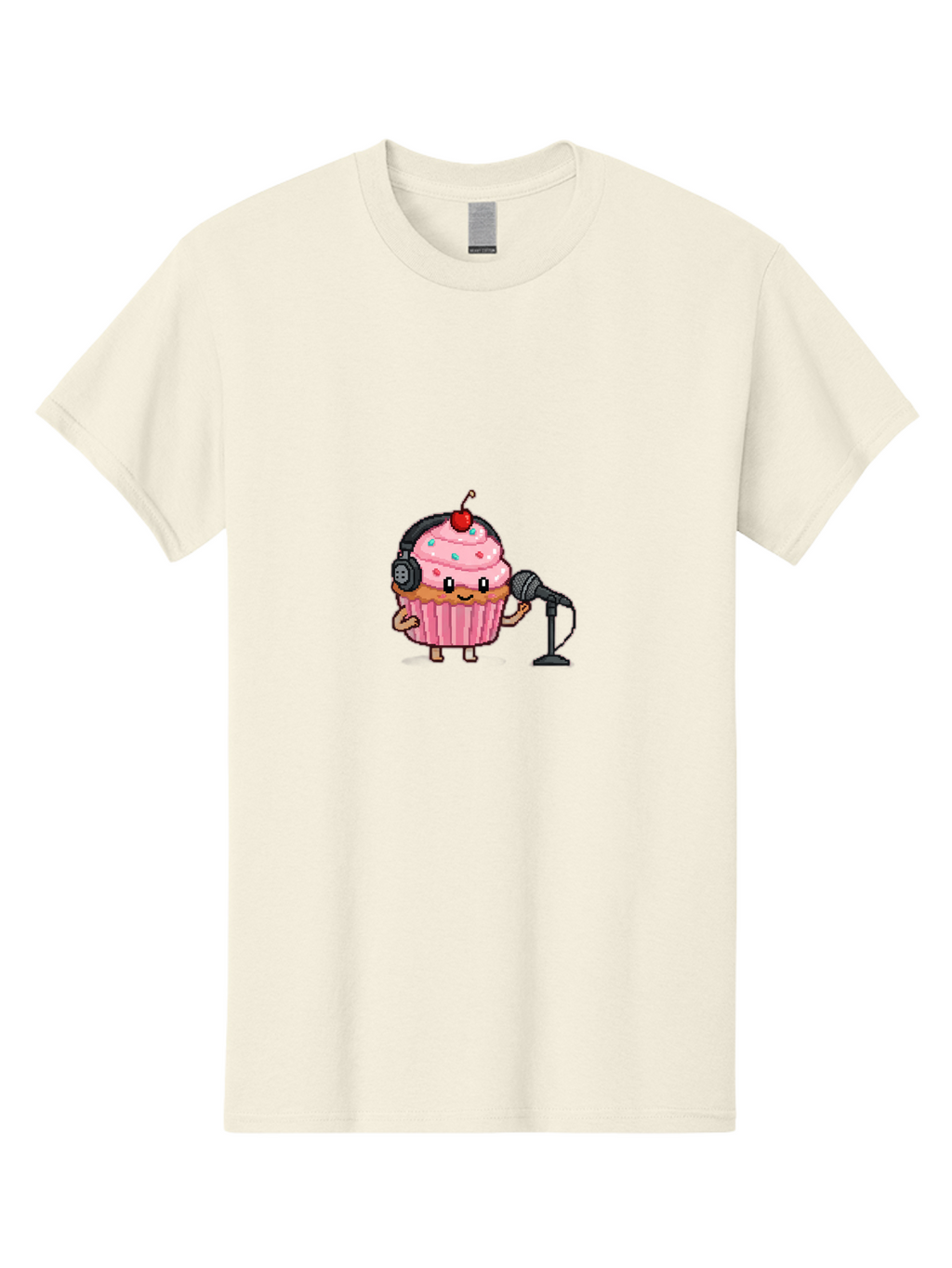 Cupcake-With-Headphones-1 Men'S Graphic Tee, 100% Cotton, Comfortable Casual Summer Wear, Machine Washable, Vintage Camera, Old Camera, Antique Camera, Black Camera, Classic Photography, Photography Equipment, Nostalgic Device, Film Camera, Bah868