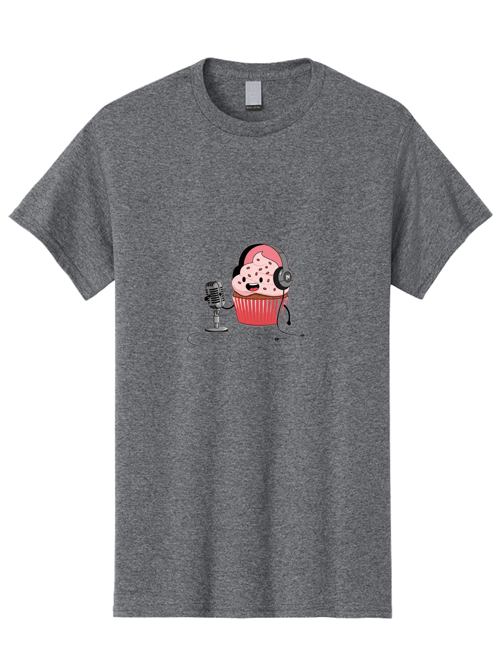 Cupcake-With-Headphones Men'S Graphic Tee, 100% Cotton, Comfortable Casual Summer Wear, Machine Washable, Vintage Camera, Old Camera, Antique Camera, Black Camera, Classic Photography, Photography Equipment, Nostalgic Device, Film Camera, Bah869