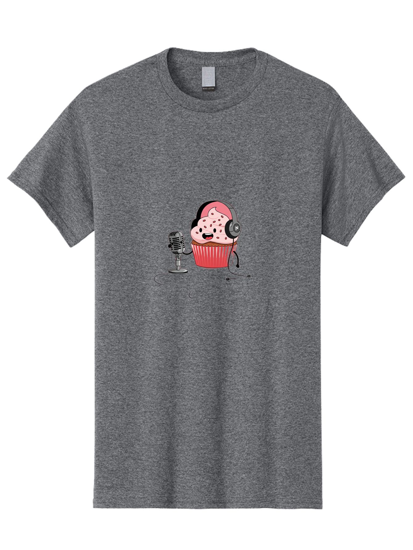 Cupcake-With-Headphones Men'S Graphic Tee, 100% Cotton, Comfortable Casual Summer Wear, Machine Washable, Vintage Camera, Old Camera, Antique Camera, Black Camera, Classic Photography, Photography Equipment, Nostalgic Device, Film Camera, Bah869