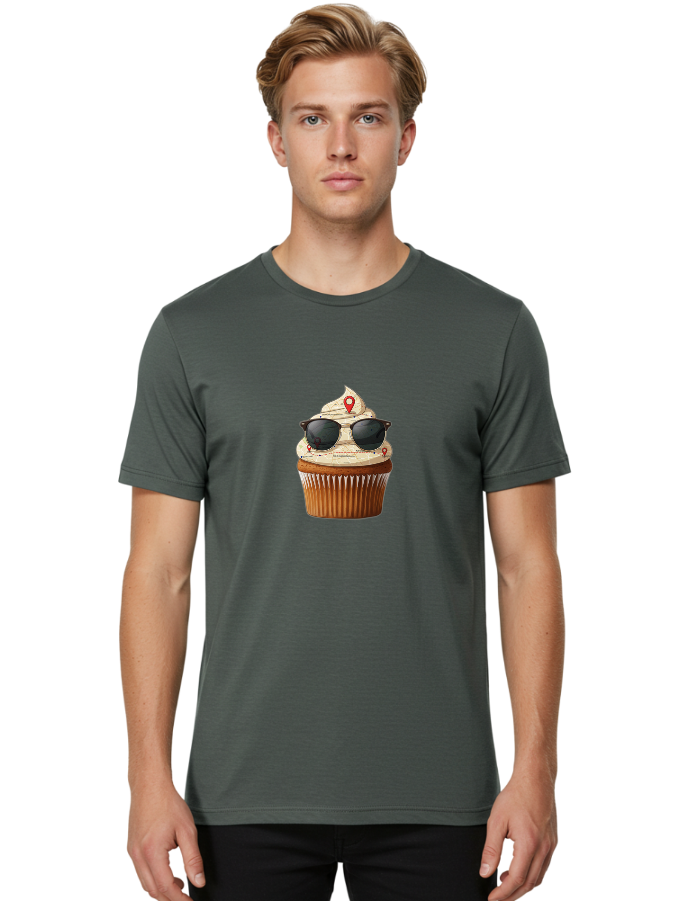 Cupcake-With-Sunglasses-6 Men'S Graphic Tee, 100% Cotton, Comfortable Casual Summer Wear, Machine Washable, Vintage Camera, Old Camera, Antique Camera, Black Camera, Classic Photography, Photography Equipment, Nostalgic Device, Film Camera, Bah877