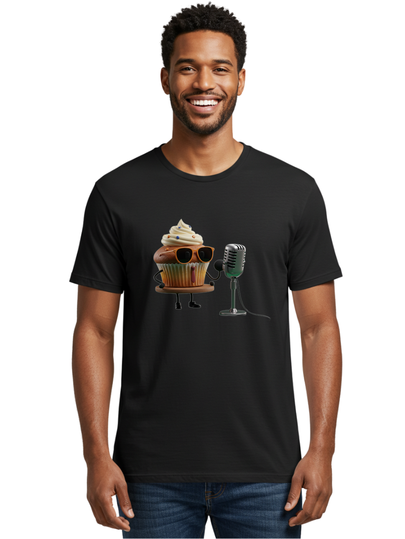Cupcake-With-Sunglasses Men'S Graphic Tee, 100% Cotton, Comfortable Casual Summer Wear, Machine Washable, Vintage Camera, Old Camera, Antique Camera, Black Camera, Classic Photography, Photography Equipment, Nostalgic Device, Film Camera, Bah878