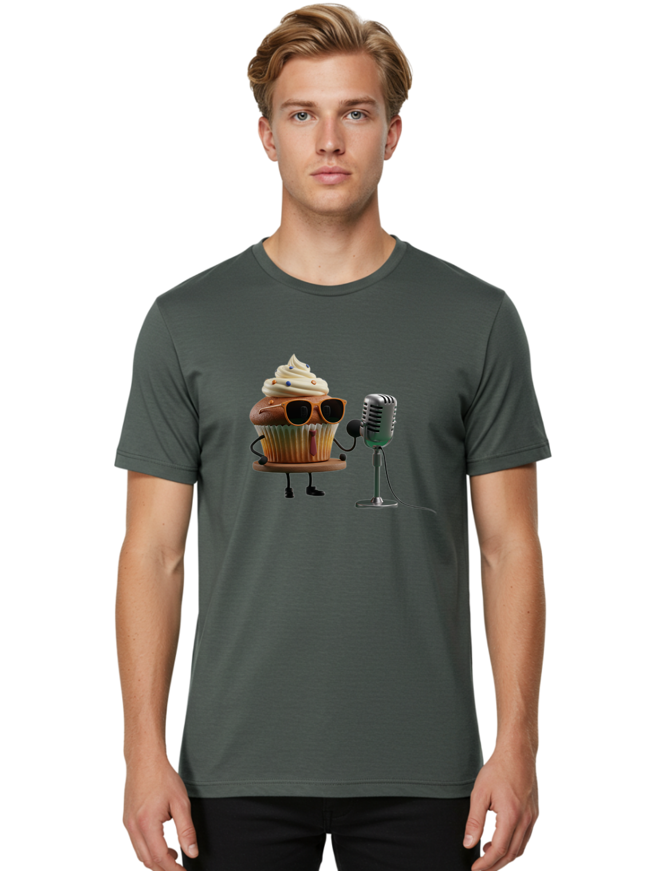 Cupcake-With-Sunglasses Men'S Graphic Tee, 100% Cotton, Comfortable Casual Summer Wear, Machine Washable, Vintage Camera, Old Camera, Antique Camera, Black Camera, Classic Photography, Photography Equipment, Nostalgic Device, Film Camera, Bah878