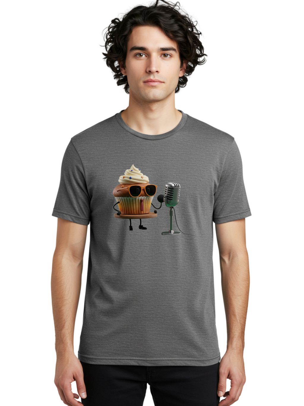 Cupcake-With-Sunglasses Men'S Graphic Tee, 100% Cotton, Comfortable Casual Summer Wear, Machine Washable, Vintage Camera, Old Camera, Antique Camera, Black Camera, Classic Photography, Photography Equipment, Nostalgic Device, Film Camera, Bah878