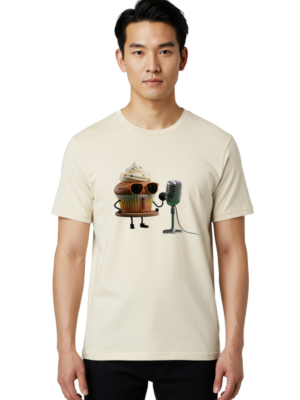 Cupcake-With-Sunglasses Men'S Graphic Tee, 100% Cotton, Comfortable Casual Summer Wear, Machine Washable, Vintage Camera, Old Camera, Antique Camera, Black Camera, Classic Photography, Photography Equipment, Nostalgic Device, Film Camera, Bah878