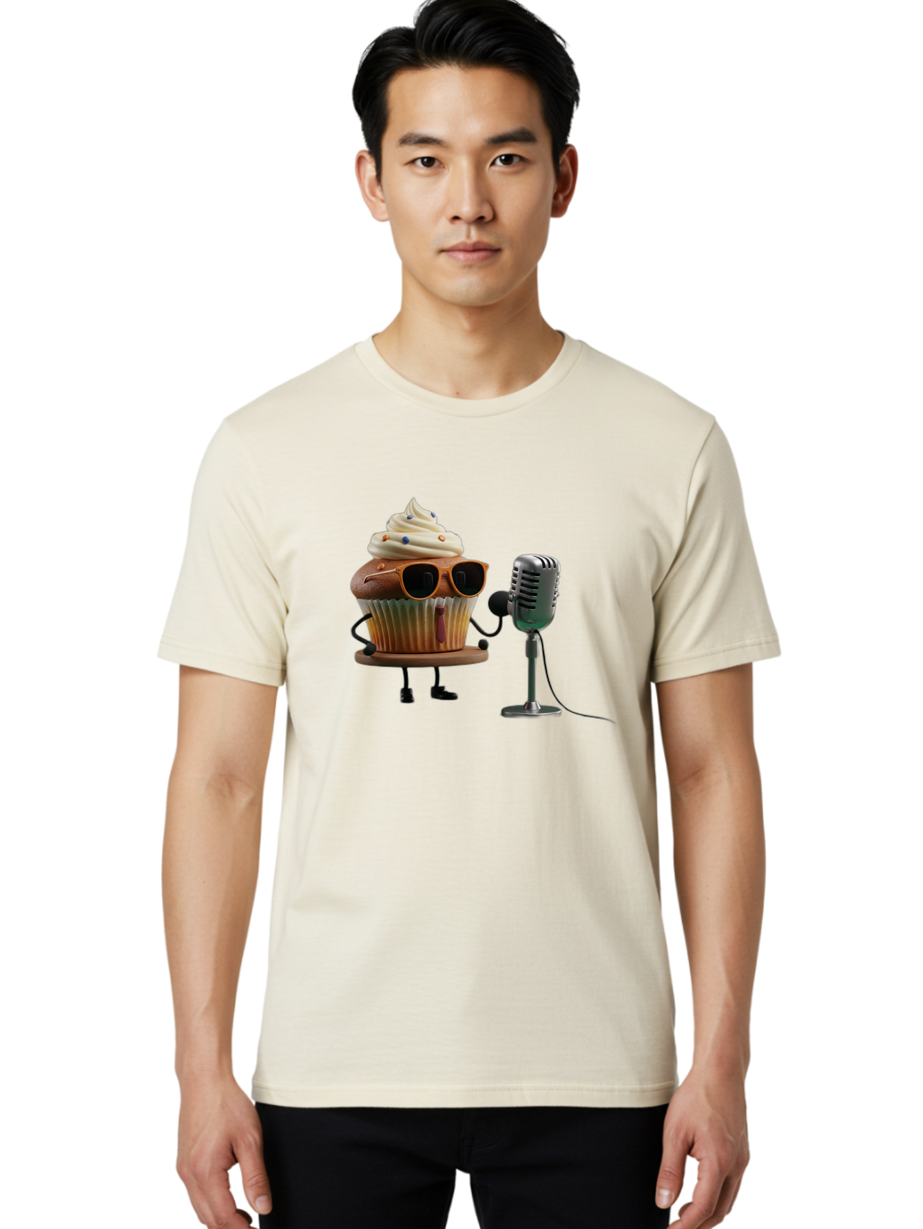 Cupcake-With-Sunglasses Men'S Graphic Tee, 100% Cotton, Comfortable Casual Summer Wear, Machine Washable, Vintage Camera, Old Camera, Antique Camera, Black Camera, Classic Photography, Photography Equipment, Nostalgic Device, Film Camera, Bah878