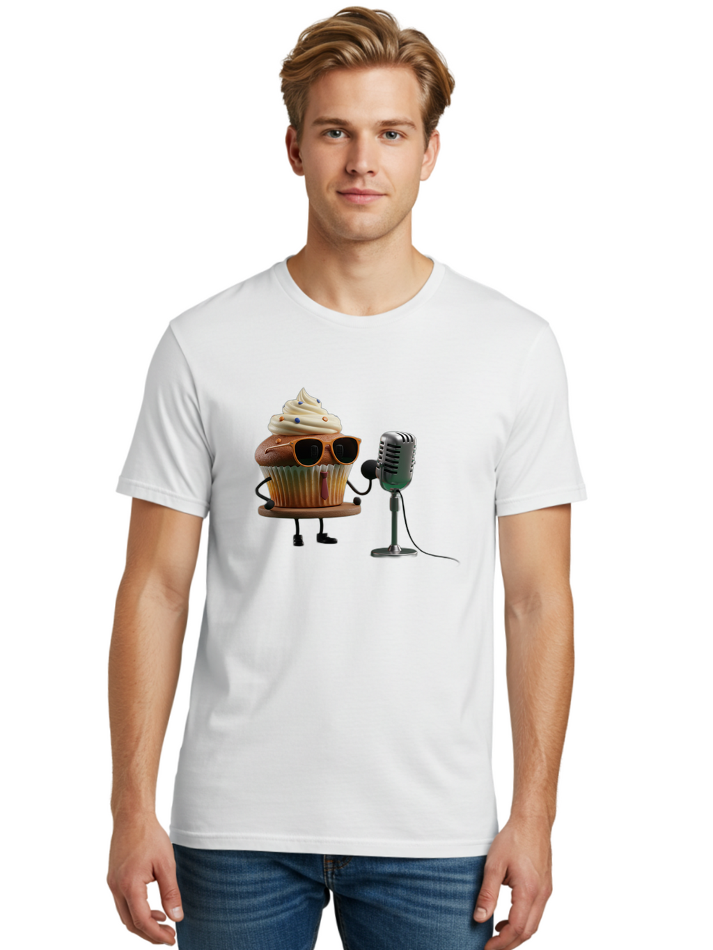 Cupcake-With-Sunglasses Men'S Graphic Tee, 100% Cotton, Comfortable Casual Summer Wear, Machine Washable, Vintage Camera, Old Camera, Antique Camera, Black Camera, Classic Photography, Photography Equipment, Nostalgic Device, Film Camera, Bah878