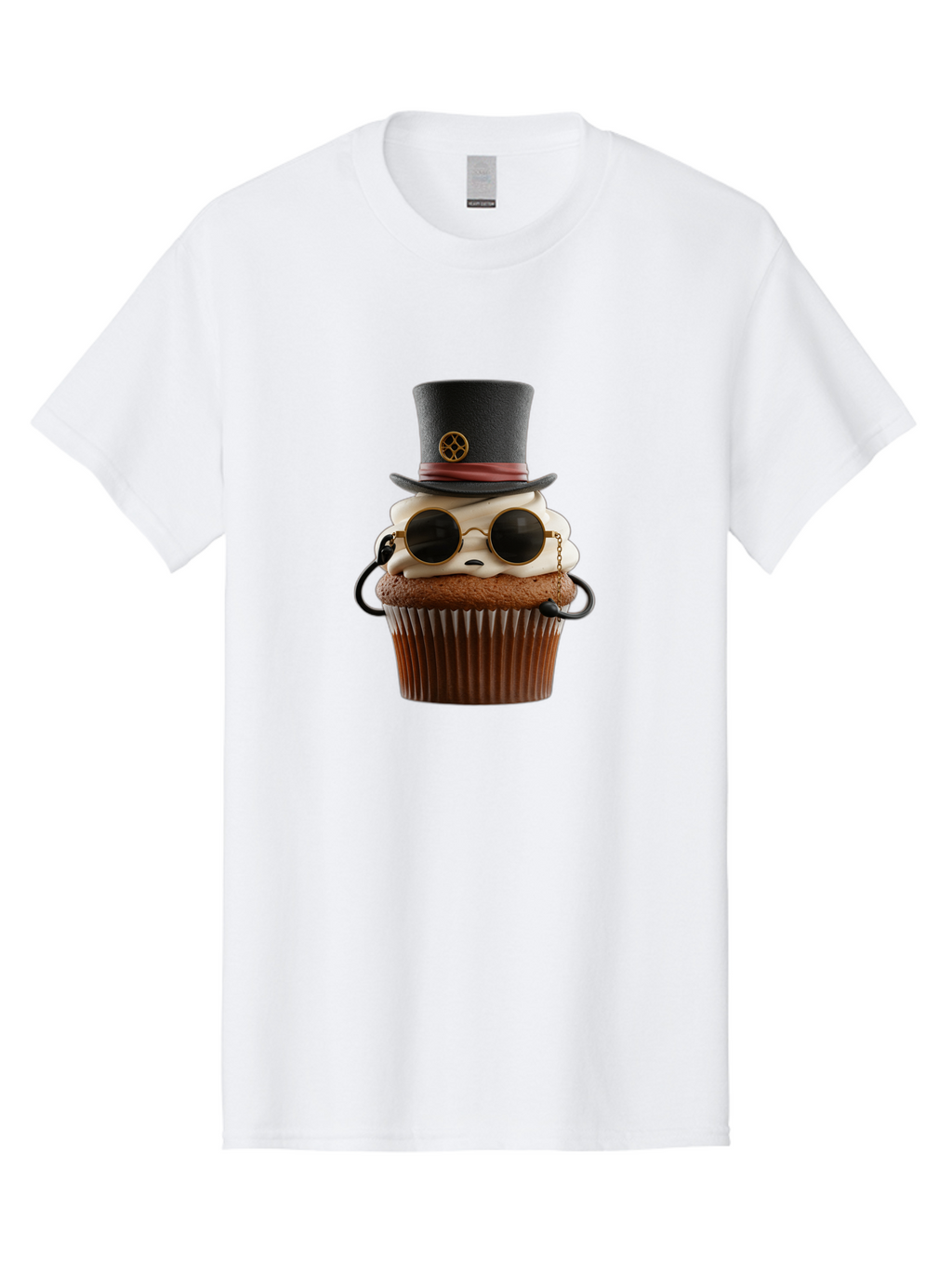 Cupcake-With-Top-Hat-And-Sunglasses Men'S Graphic Tee, 100% Cotton, Comfortable Casual Summer Wear, Machine Washable, Vintage Camera, Old Camera, Antique Camera, Black Camera, Classic Photography, Photography Equipment, Nostalgic Device, Bah879