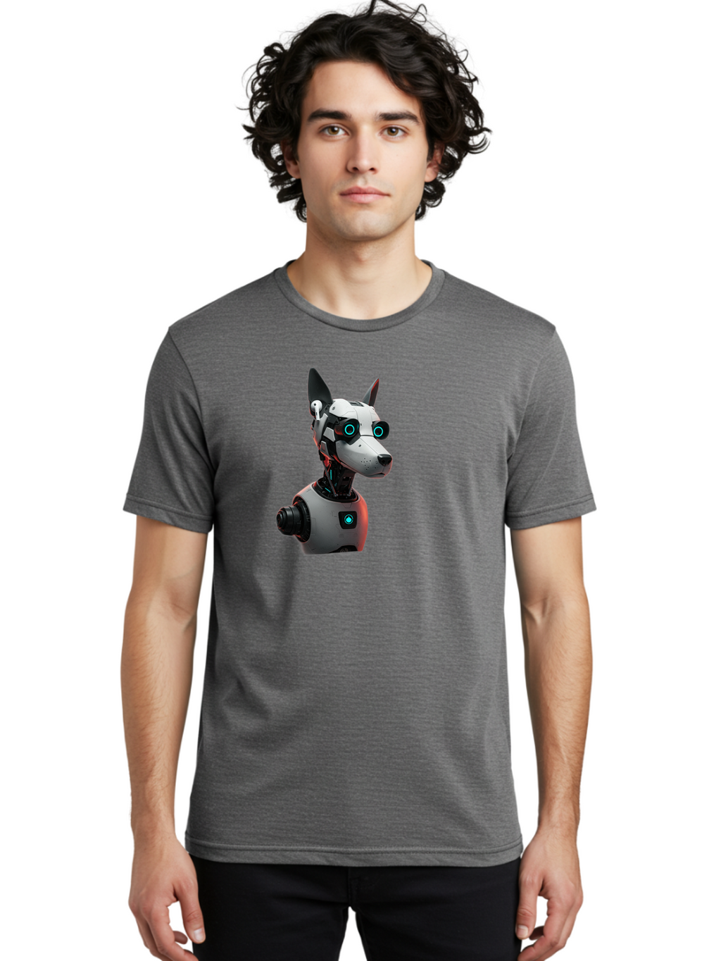 Cybernetic-Dog-Head Men'S Graphic Tee, 100% Cotton, Comfortable Casual Summer Wear, Machine Washable, Vintage Camera, Old Camera, Antique Camera, Black Camera, Classic Photography, Photography Equipment, Nostalgic Device, Film Camera, Bah887