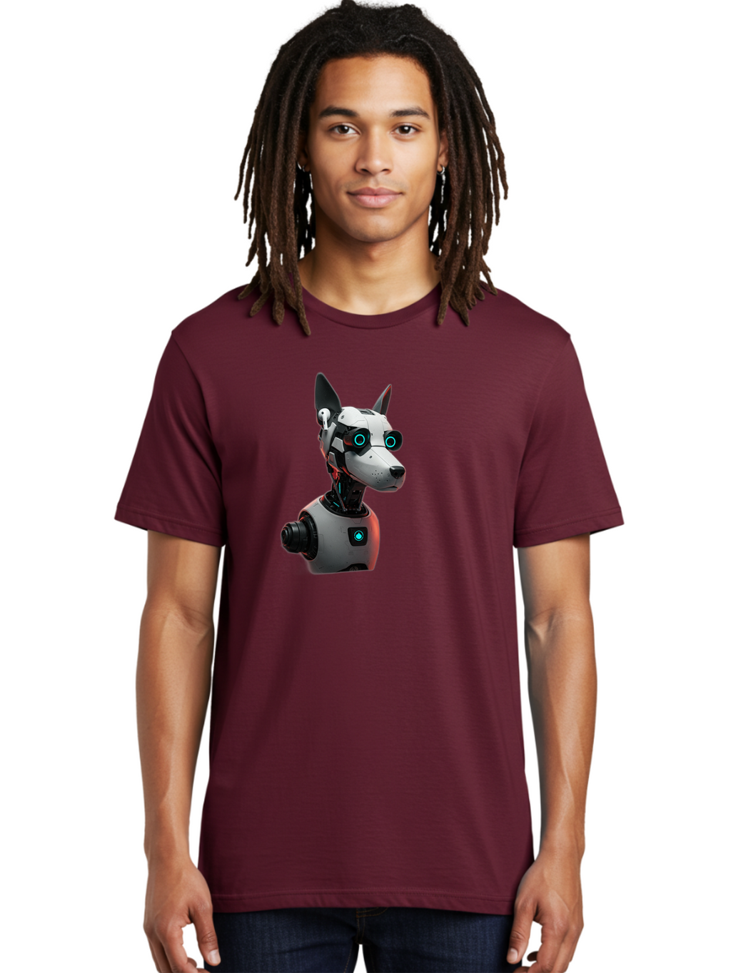 Cybernetic-Dog-Head Men'S Graphic Tee, 100% Cotton, Comfortable Casual Summer Wear, Machine Washable, Vintage Camera, Old Camera, Antique Camera, Black Camera, Classic Photography, Photography Equipment, Nostalgic Device, Film Camera, Bah887