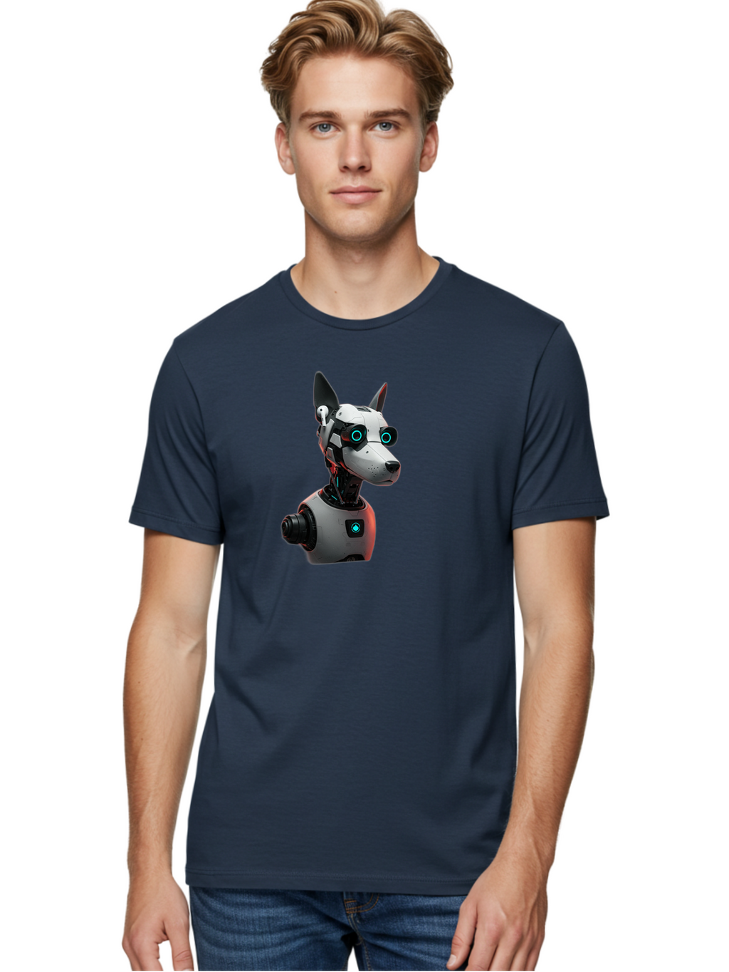 Cybernetic-Dog-Head Men'S Graphic Tee, 100% Cotton, Comfortable Casual Summer Wear, Machine Washable, Vintage Camera, Old Camera, Antique Camera, Black Camera, Classic Photography, Photography Equipment, Nostalgic Device, Film Camera, Bah887