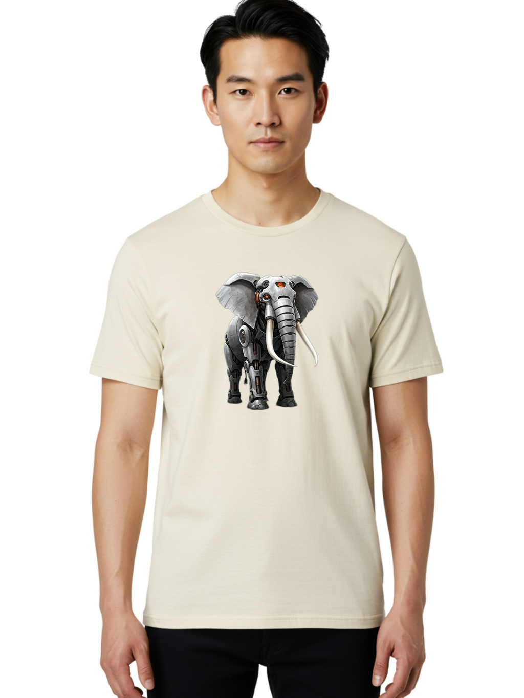 Cybernetic-Elephant Men'S Graphic Tee, 100% Cotton, Comfortable Casual Summer Wear, Machine Washable, Vintage Camera, Old Camera, Antique Camera, Black Camera, Classic Photography, Photography Equipment, Nostalgic Device, Film Camera, Bah888