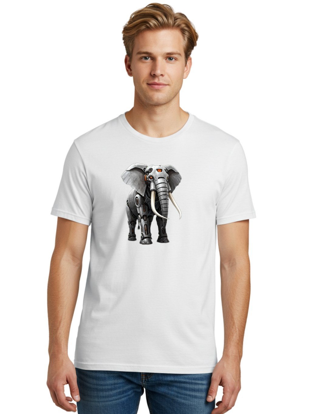 Cybernetic-Elephant Men'S Graphic Tee, 100% Cotton, Comfortable Casual Summer Wear, Machine Washable, Vintage Camera, Old Camera, Antique Camera, Black Camera, Classic Photography, Photography Equipment, Nostalgic Device, Film Camera, Bah888