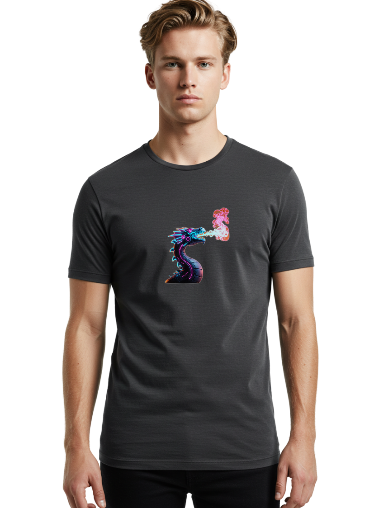 Cyberpunk-Dragon Men'S Graphic Tee, 100% Cotton, Comfortable Casual Summer Wear, Machine Washable, Vintage Camera, Old Camera, Antique Camera, Black Camera, Classic Photography, Photography Equipment, Nostalgic Device, Film Camera, Camera Art Bah890