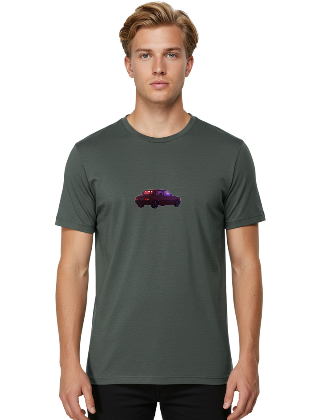Dark-Purple-Car Men'S Graphic Tee, 100% Cotton, Comfortable Casual Summer Wear, Machine Washable, Vintage Camera, Old Camera, Antique Camera, Black Camera, Classic Photography, Photography Equipment, Nostalgic Device, Film Camera, Camera Art Bah894