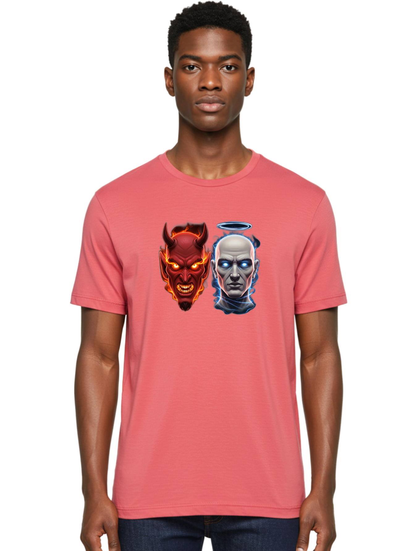 Devil-And-Angel Men'S Graphic Tee, 100% Cotton, Comfortable Casual Summer Wear, Machine Washable, Vintage Camera, Old Camera, Antique Camera, Black Camera, Classic Photography, Photography Equipment, Nostalgic Device, Film Camera, Camera Art Bah899