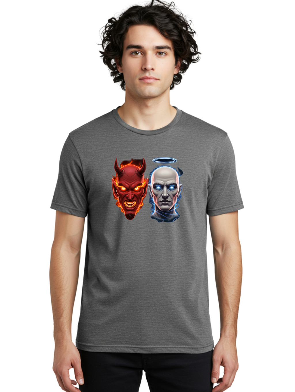 Devil-And-Angel Men'S Graphic Tee, 100% Cotton, Comfortable Casual Summer Wear, Machine Washable, Vintage Camera, Old Camera, Antique Camera, Black Camera, Classic Photography, Photography Equipment, Nostalgic Device, Film Camera, Camera Art Bah899