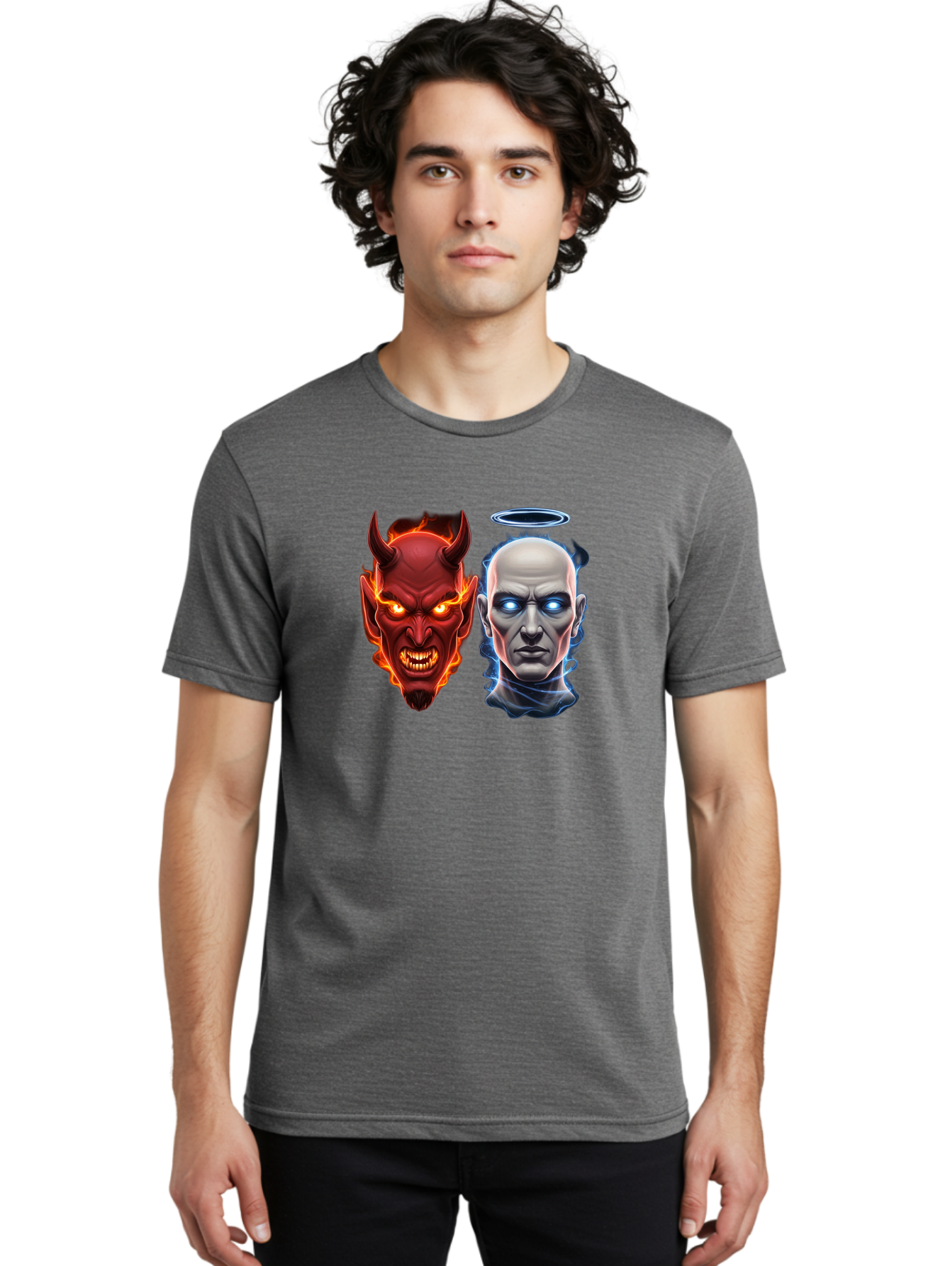 Devil-And-Angel Men'S Graphic Tee, 100% Cotton, Comfortable Casual Summer Wear, Machine Washable, Vintage Camera, Old Camera, Antique Camera, Black Camera, Classic Photography, Photography Equipment, Nostalgic Device, Film Camera, Camera Art Bah899