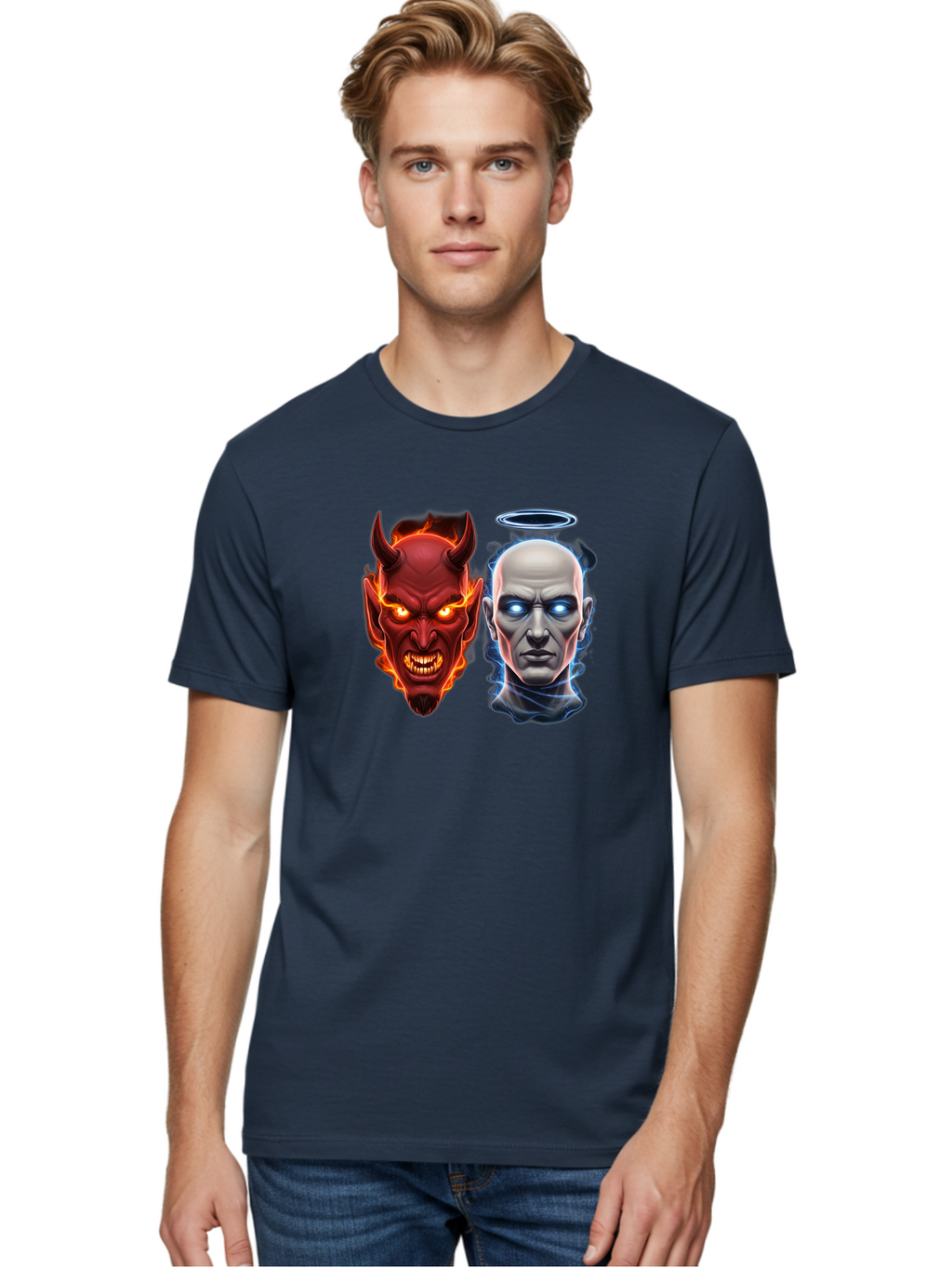 Devil-And-Angel Men'S Graphic Tee, 100% Cotton, Comfortable Casual Summer Wear, Machine Washable, Vintage Camera, Old Camera, Antique Camera, Black Camera, Classic Photography, Photography Equipment, Nostalgic Device, Film Camera, Camera Art Bah899